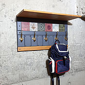 Для дома и интерьера handmade. Livemaster - original item Clothes hanger wall c shelf 70 cm Grey mountain. Handmade.