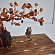 Подарок лягушка Джентльмен и дерево из янтаря. Статуэтка. Нептун. Интернет-магазин Ярмарка Мастеров.  Фото №2