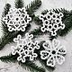 Snowflakes set 4 PCs. Stylized Vologda lace, Christmas decorations, Chelyabinsk,  Фото №1