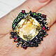 Ring 'holiday romance' with citrine, rubies and tsavorite garnets, Rings, Novaya Usman,  Фото №1
