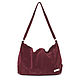 Bag hobo shoulder bag burgundy suede, Sacks, Moscow,  Фото №1