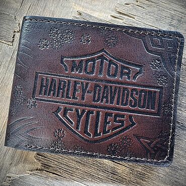 Сумки ручной работы. Ярмарка Мастеров - ручная работа Кошелек Harley Davidson мужской ручная работа кожаный. Handmade.