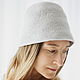 Серая панама вязаная шляпа хлопок 57-58 размер "Одри", Шляпы, Саратов,  Фото №1