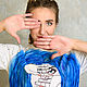 Футболки с рисунком "Девушка с синими волосами". Футболки. Маргарита Шемель. Интернет-магазин Ярмарка Мастеров.  Фото №2