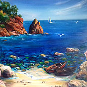 Картины и панно handmade. Livemaster - original item Pictures: The sea shore of the southern seas. Oil. canvas. Original. Handmade.