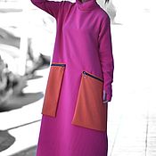 Одежда handmade. Livemaster - original item Purple Maxi Dress, High Neck Dress - DR0136PM. Handmade.
