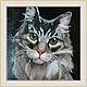Картина с котиком портрет сибирского кота 20 на 20 см. Картины. Картины от Альбины. Интернет-магазин Ярмарка Мастеров.  Фото №2