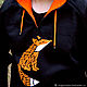 Men's black hoodie, hoodie with Fox footer. Sweatshirts for men. Lara (EnigmaStyle). My Livemaster. Фото №6