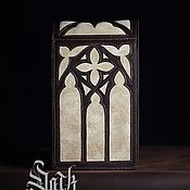 Фен-шуй и эзотерика ручной работы. Ярмарка Мастеров - ручная работа Gothic Gray - brown suede Tarot cards case -/- stained-glass window. Handmade.