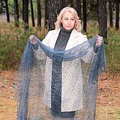 Аксессуары handmade. Livemaster - original item Shawls: Openwork thin down shawl-gossamer gray. Handmade.