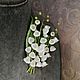 Заказать  ЦВЕТЫ ИЗ ТКАНИ БРОШЬ "Ландыши". Наталья Боровкова (silkjardin). Ярмарка Мастеров. . Брошь-булавка Фото №3