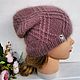 Set 'Zima' hat and bactus, color smoky rose. Headwear Sets. Makushka_knits™. My Livemaster. Фото №5