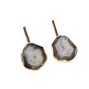 Украшения handmade. Livemaster - original item Quartz brown earrings, large earrings gift March 8. Handmade.