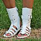 Order Greek High Sandals leather white Unisex. Katorina Rukodelnica HandMadeButik. Livemaster. . Sandals Фото №3