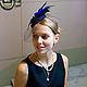 Шляпка коктейльная Синее перо. Шляпы. EDIS | дизайнерские шляпы Наталии Эдис. Ярмарка Мастеров.  Фото №4