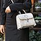 Women's handbag, made of a raised part of crocodile skin, in a milky color. Classic Bag. SHOES&BAGS. My Livemaster. Фото №6