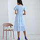 Summer dress made of Hydrangea sewing, blue cotton midi. Dresses. mozaika-rus. My Livemaster. Фото №6