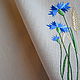 Plasmat under hot embroidery `Cornflowers and spikelets` `Sulkin house` embroidery workshop
