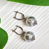 Украшения handmade. Livemaster - original item Silver-plated earrings with gray cotton pearls. Handmade.
