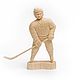 Wooden figurine 'the Hockey player'. Wooden figure, Figurine, Tomsk,  Фото №1