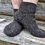 Аксессуары handmade. Livemaster - original item Knitted wool socks, men`s warm granny hand-knitted socks. Handmade.