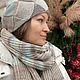 Шапка и шарф лёд и капучино. Шапки. Ирина Макатуха (IrinaMakatukha). Ярмарка Мастеров.  Фото №5