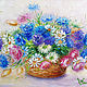 A picture with cornflowers, daisies, A delicate bouquet of flowers in a basket. Pictures. kartina-sochi. Online shopping on My Livemaster.  Фото №2
