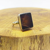 Украшения handmade. Livemaster - original item 18 r-r Ring ring with black agate. Handmade.