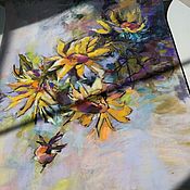 Картины и панно handmade. Livemaster - original item Pictures: Interior painting Abstract flowers (sunflower yellow). Handmade.