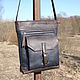 Men's leather bag 'Aviator Blues', Crossbody bag, St. Petersburg,  Фото №1