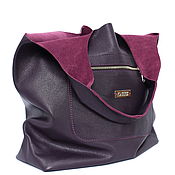 Сумки и аксессуары handmade. Livemaster - original item Purple leather string bag-A string bag made of leather Bag Bag Package Shopper. Handmade.