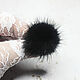 Fur pompom Black 4 cm natural mink fur. Beads1. agraf. Online shopping on My Livemaster.  Фото №2