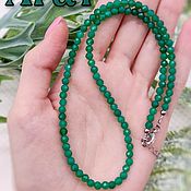 Работы для детей, handmade. Livemaster - original item Green beads made of natural agate stones. Handmade.