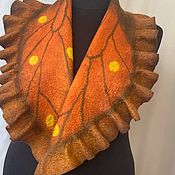 Валяный шарф с тюльпанами ( любого цвета)