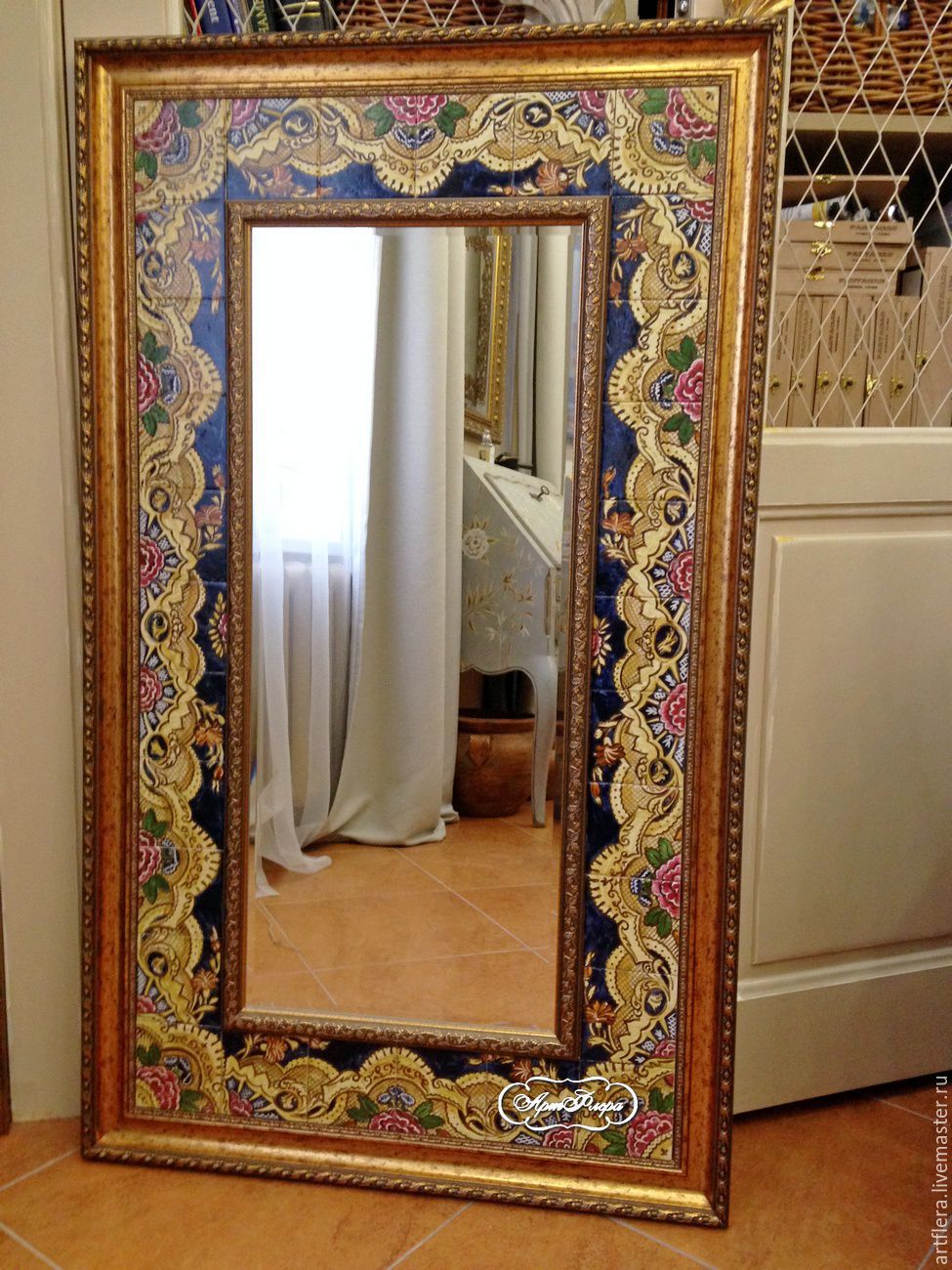 Painted tiles Painted mirror Paloposki pattern, Mirror, Kazan,  Фото №1