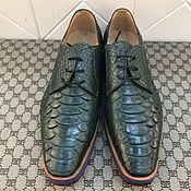 Обувь ручной работы handmade. Livemaster - original item Men`s shoes made of Python leather, premium, in dark green.. Handmade.