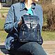  Women's Leather Backpack Blue White Cheryl Mod. R13m-161-4. Backpacks. Natalia Kalinovskaya. My Livemaster. Фото №6