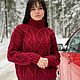 Jerseys: Women's turtleneck sweater warm oversize Bordeaux to order, Sweaters, Yoshkar-Ola,  Фото №1