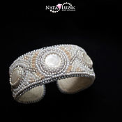Украшения handmade. Livemaster - original item Bracelet white beaded Swarovski pearl 