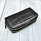 Men's clutch, made of genuine crocodile leather, in black, Clutches, St. Petersburg,  Фото №1