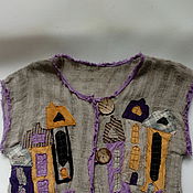 Одежда handmade. Livemaster - original item boho vest linen 