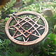 Квадрат Сварога в прецессии, вишня и дуб. Народные украшения. Yantra Wood. Интернет-магазин Ярмарка Мастеров.  Фото №2