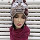 Шапка-сова, зверошапка чистошерстяная, цвет льна. Шапки. IRINA GRUDKINA Handmade Knitwear. Ярмарка Мастеров.  Фото №5