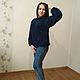 Hand knitted mink down sweater with sequins Blue night, Sweaters, Cheboksary,  Фото №1