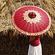 Расписной темно-красный зонт "Thai Red". Зонты. HolyCowChic. Интернет-магазин Ярмарка Мастеров.  Фото №2