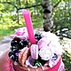 Баночка для напитков с цветами и ягодами из полимерной глины Sweet. Кружки и чашки. Елена Ураева. Интернет-магазин Ярмарка Мастеров.  Фото №2