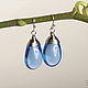 Order Large blue drop earrings in gold or silver. Aliento-jewerly (alientojewelry). Livemaster. . Earrings Фото №3