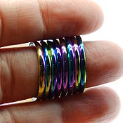 Украшения handmade. Livemaster - original item 17 R. Thin steel ring titanium oxide Rainbow. Handmade.