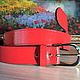 Leather Women's Red patent leather belt. Straps. Leather Shop Sunfu Alena. Online shopping on My Livemaster.  Фото №2