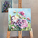 Peonies with buds oil on canvas 30h30 cm. Pictures. KapustinaArt. Online shopping on My Livemaster.  Фото №2